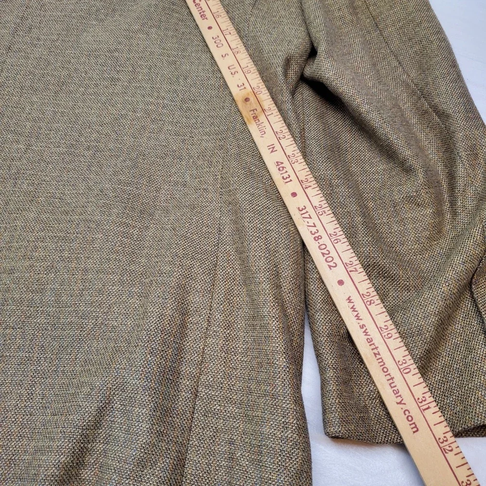 Alfani Mens Silk Wool Blazer Tan Brown Textured 44L Quiet Luxury Smart Casual